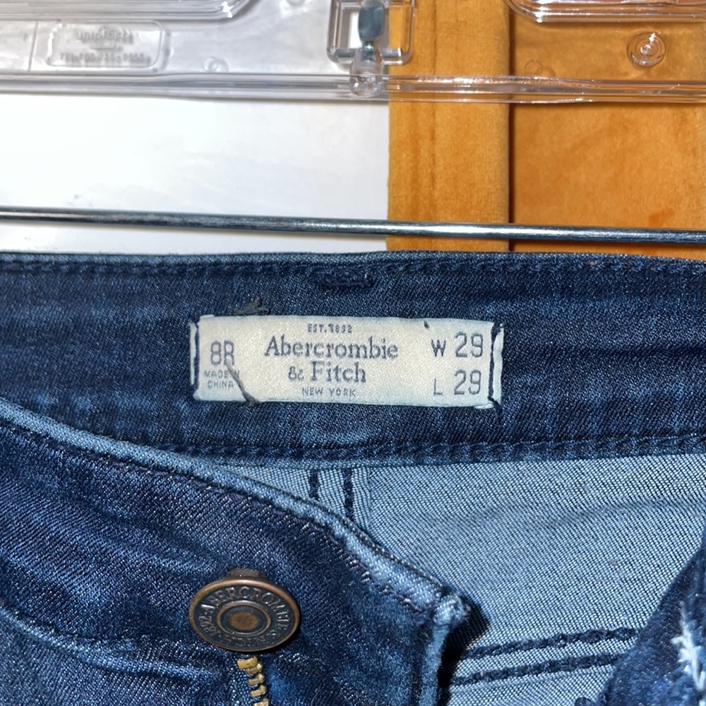 Abercrombie & Fitch 8R w 29 L 29 blue Jean denim jeggings - Picture 3 of 5